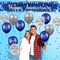 Blue Happy Anniversary Decorations - Banner and 18pcs Balloons (Happy Anniversary)